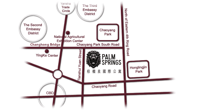 Beijing Palm Springs International ApartmentGeographic Location