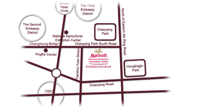 Beijing Palm Springs Marriott Executive ApartmentsGeographic Location