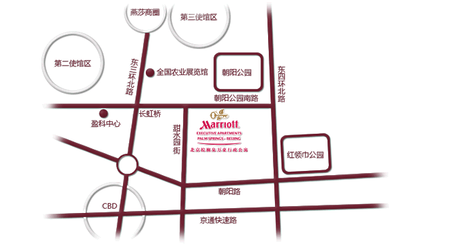 北京棕榈泉万豪行政公寓地理位置